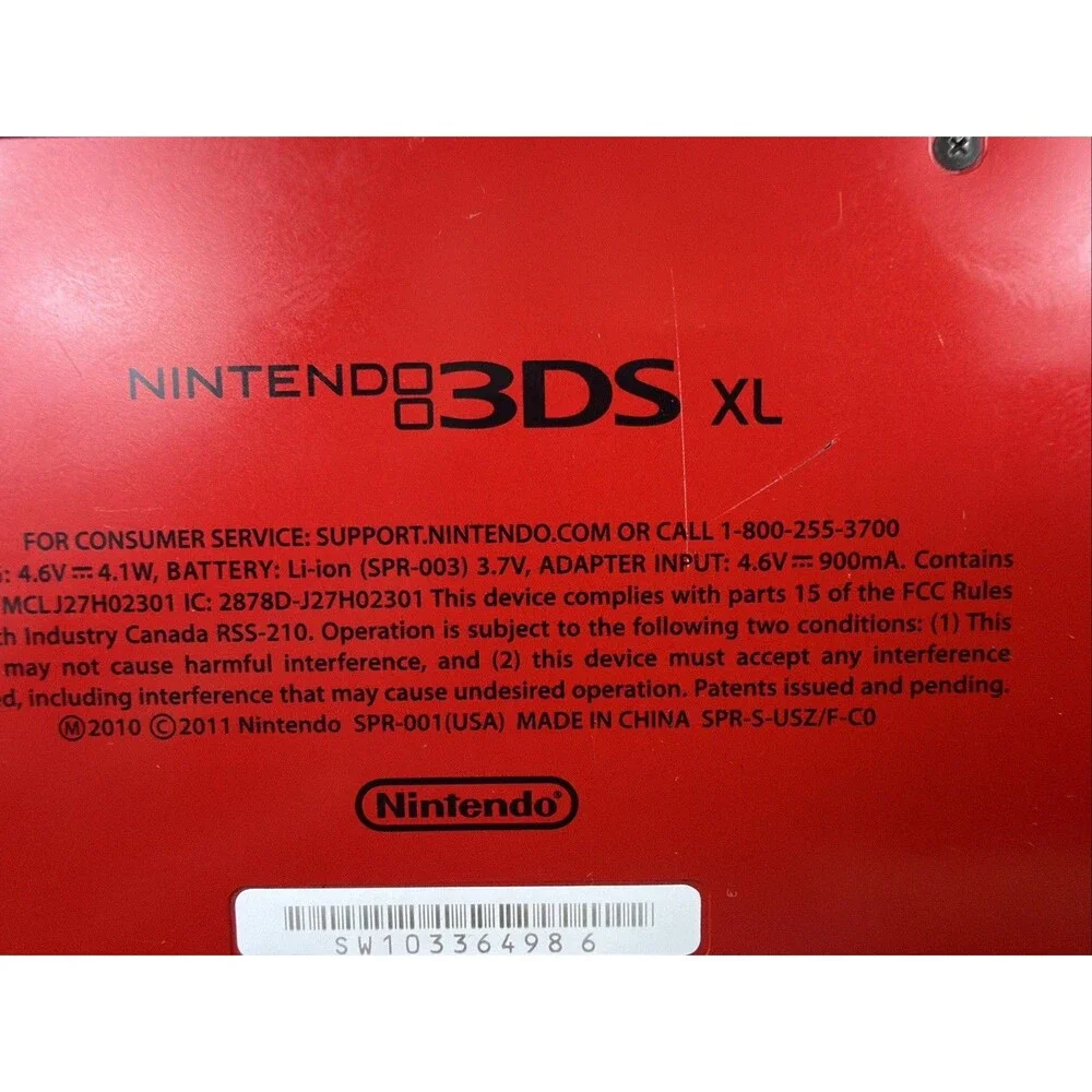 Nintendo 3DS XL Red Console Bundle Tested-New Power Cord-NICE